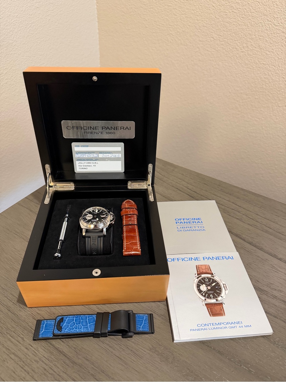 PANERAI Luminor GMT Black Dial Automatic Watch 44mm PAM00088 with Box and Papers